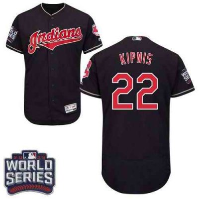 Indians #22 Jason Kipnis Navy Blue Flexbase Authentic Collection 2016 World Series Bound Stitched MLB Jersey