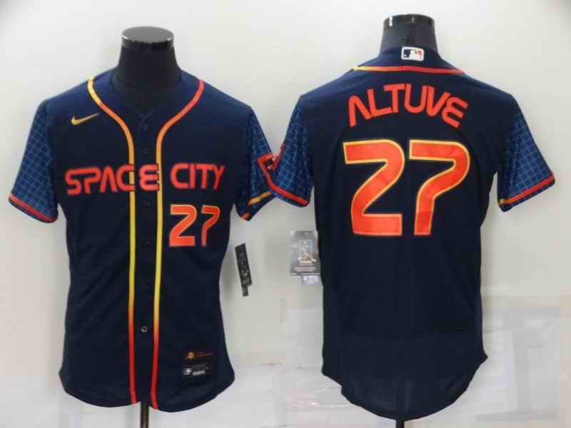 Men's Houston Astros #27 Jose Altuve 2022 Navy City Connect Flex Base Stitched Baseball Jersey