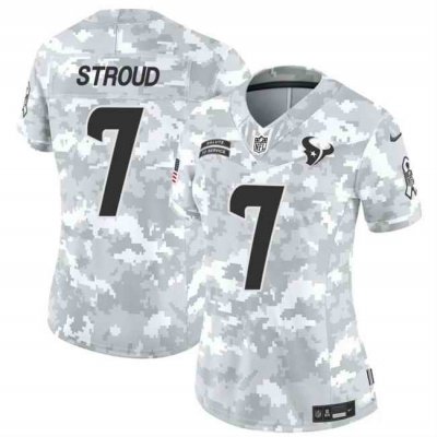 Women's Houston Texans #7 C.J. Stroud 2024 F.U.S.E Arctic Camo Salute to Service Limited Stitched Football Jersey(Run Small)