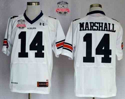 Tigers #14 Nick Marshall White 2014 BCS Bowl Patch Stitched NCAA Jersey