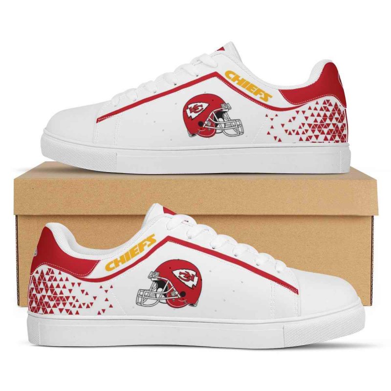 Men's Kansas City Chiefs Low Top Leather Sneakers 002