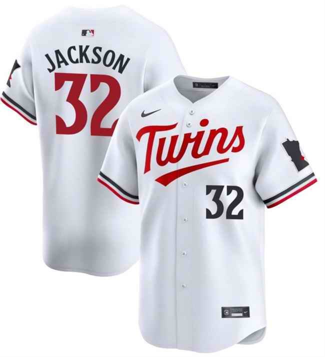 Men's Minnesota Twins #32 Jay Jackson White 2024 Home Limited Stitched Baseball Jersey