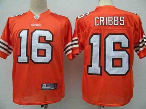 Browns #16 Joshua Cribbs Orange Stitched Youth NFL Jersey