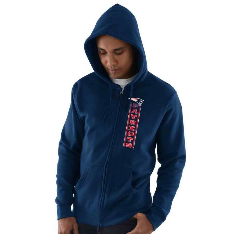 Men's New England Patriots Navy Hook and Ladder Full-Zip NFL Hoodie