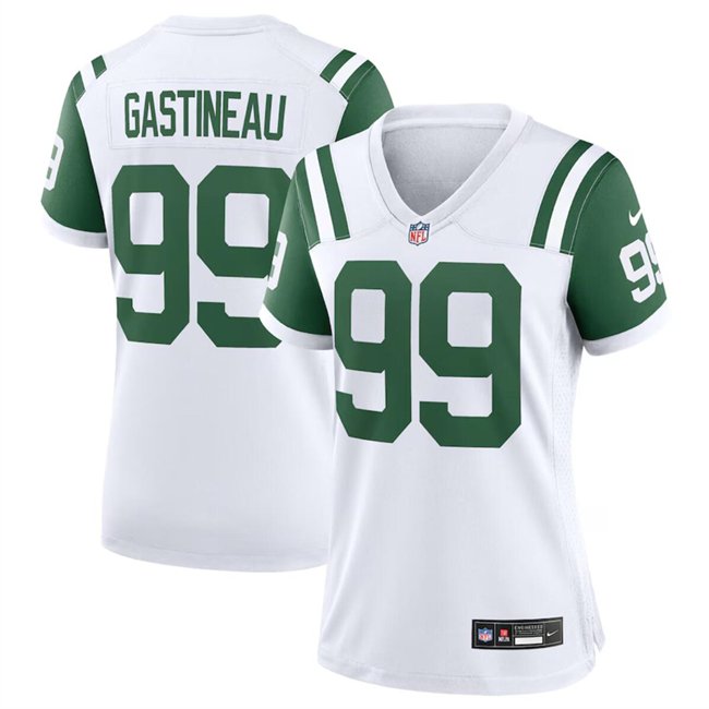 Women's New York Jets #99 Mark Gastineau White Classic Alternate Stitched Jersey(Run Small)