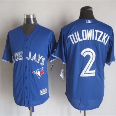 Blue Jays #2 Troy Tulowitzki Blue New Cool Base Stitched MLB Jersey