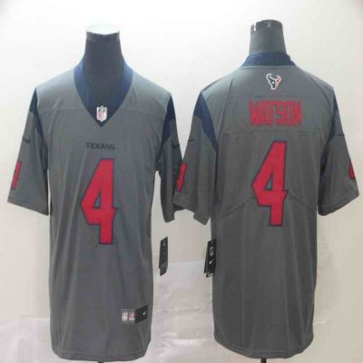 Men's Houston Texans #4 Deshaun Watson Gray Inverted Legend Stitched NFL Jersey