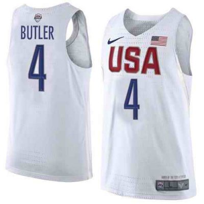 Nike Team USA #4 Jimmy Butler White 2016 Dream Team Game NBA Jersey