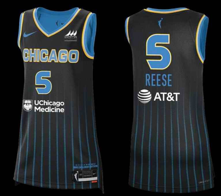 Women's Chicago Sky #5 Angel Reese Black Stitched Jersey