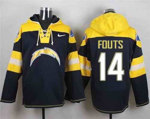 Nike Chargers #14 Dan Fouts Navy Blue Player Pullover NFL Hoodie