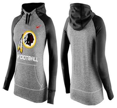 Women's Nike Washington Redskins Performance Hoodie Grey & Black_1