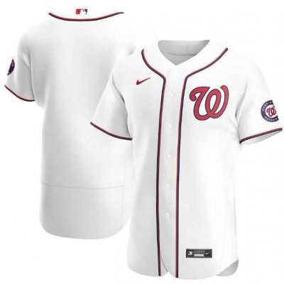 Men's Washington Nationals Blank White Flex Base Stitched Jersey