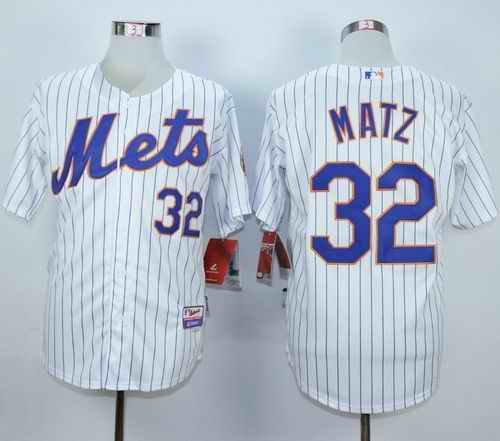 Mets #32 Steven Matz White(Blue Strip) Home Cool Base Stitched MLB Jersey