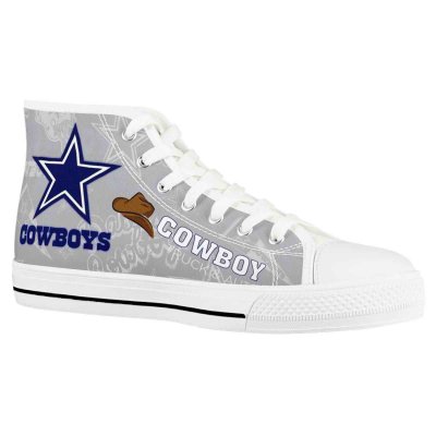 Women's Dallas Cowboys High Top Canvas Sneakers 005