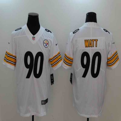 Men's Pisttsburgn Steelers #90 T.J. Watt White Vapor Untouchable Player Limited Jersey