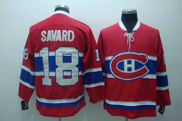 Canadiens #18 Serge Savard Stitched Red CH CCM Throwback NHL Jersey