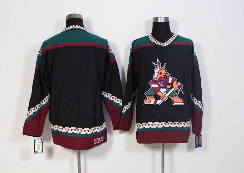 Men's Arizona Coyotes Black CCM Throwback Stitched NHL Jersey