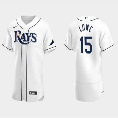 Men's Tampa Bay Rays #15 Josh Lowe White Flex Base Stitched Jersey