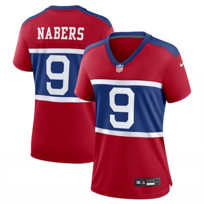 Women's New York Giants #9 Malik Nabers Century Red Alternate Vapor Limited Stitched Football Jersey(Run Small)