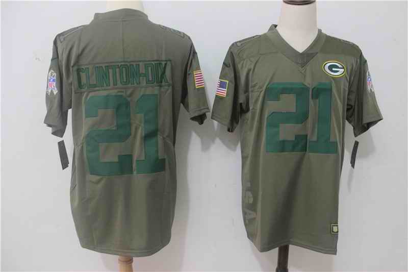 Men's Nike Green Bay Packers #21 Ha Ha Clinton-Dix Olive Salute To Service Limited Stitched NFL Jersey