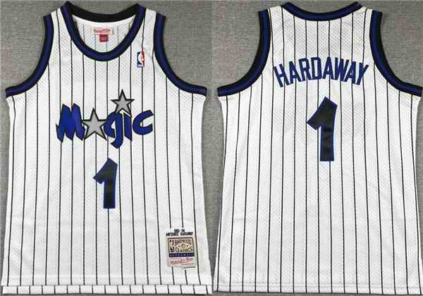 Youth Orlando Magic #1 Penny Hardaway White Throwback Stitched Jersey