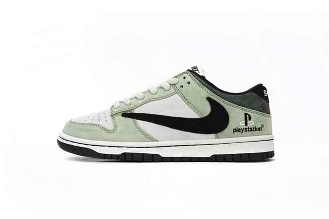 Men's Dunk Low Green/White Shoes 0391