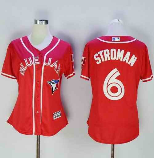 Blue Jays #6 Marcus Stroman Red Women's Canada Day Stitched MLB Jersey