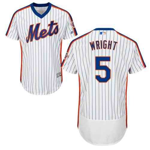 Mets #5 David Wright White(Blue Strip) Flexbase Authentic Collection Alternate Stitched MLB Jersey