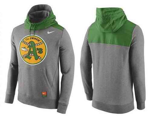 Men's Oakland Athletics Nike Gray Cooperstown Collection Hybrid Pullover Hoodie