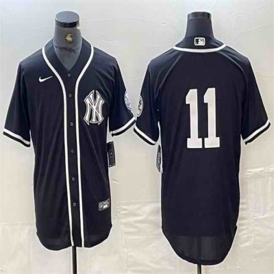 Men's New York Yankees #11 Anthony Volpe Black Cool Base Stitched Baseball Jersey