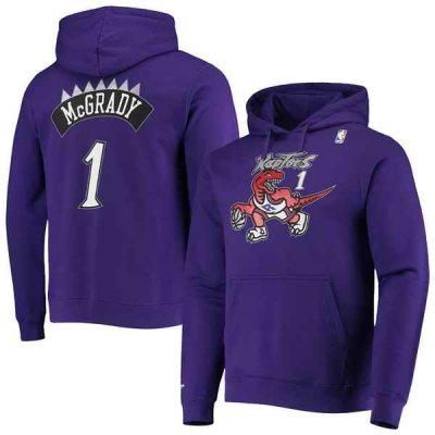 Men's Toronto Raptors #1 Tracy McGrady 2021 Purple Pullover Hoodie