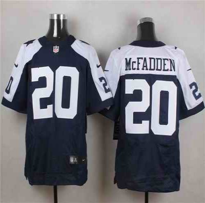 Nike Cowboys #20 Darren McFadden Navy Blue Thanksgiving Throwback Men's Stitched NFL Elite Jersey