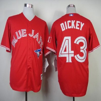 Blue Jays #43 R.A. Dickey Red Canada Day Stitched MLB Jersey