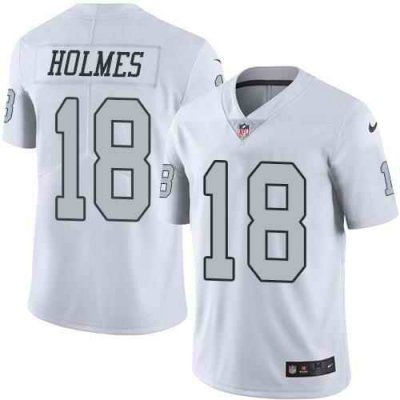 Nike Raiders #18 Andre Holmes White Men's Stitched NFL Limited Rush Jersey