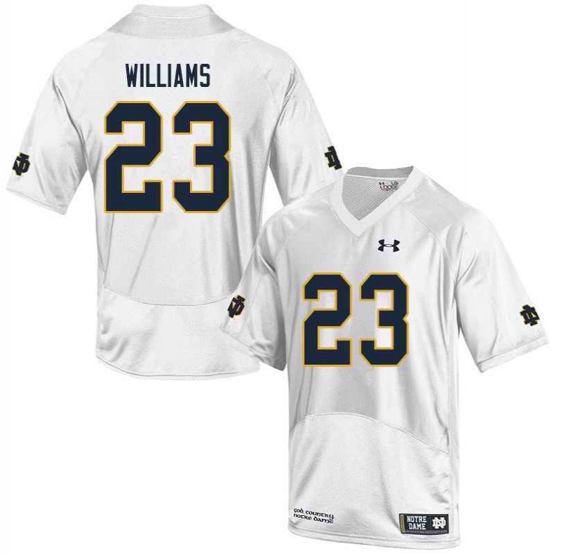 Men's Fighting Irish #23 Kyren Williams White Stitched NCAA Jersey