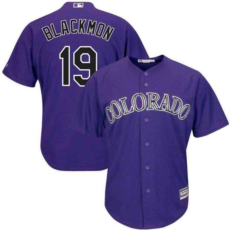 Men's Colorado Rockies  #19 Charlie Blackmon Purple Cool Base Stitched MLB Jersey