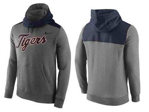 Men's Detroit Tigers Nike Gray Cooperstown Collection Hybrid Pullover Hoodie