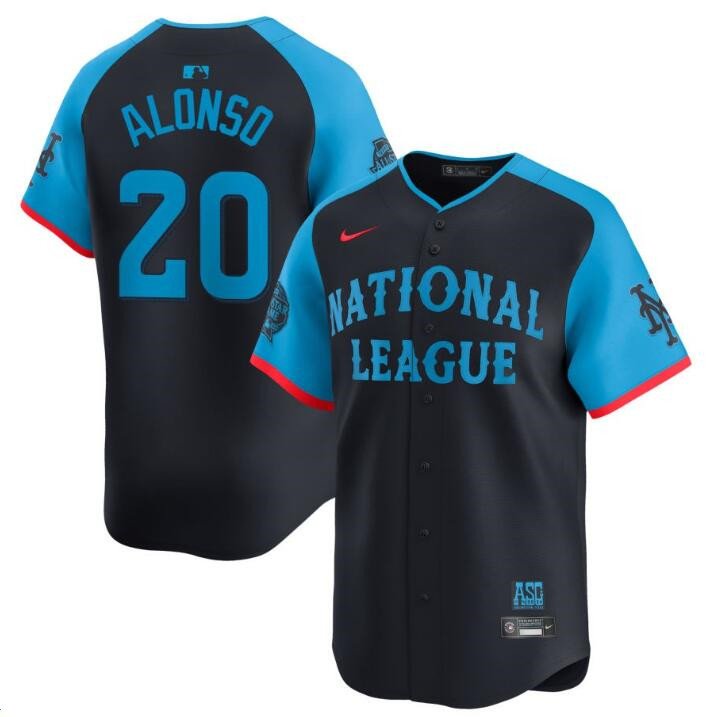 Men's National League #20 Pete Alonso Navy 2024 All-Star Limited Stitched Baseball Jersey