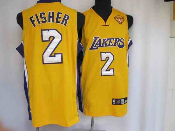 Lakers #2 Derek Fisher Stitched Yellow Final Patch NBA Jersey