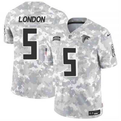 Men's Atlanta Falcons #5 Drake London 2024 F.U.S.E Arctic Camo Salute to Service Limited Stitched Football Jersey