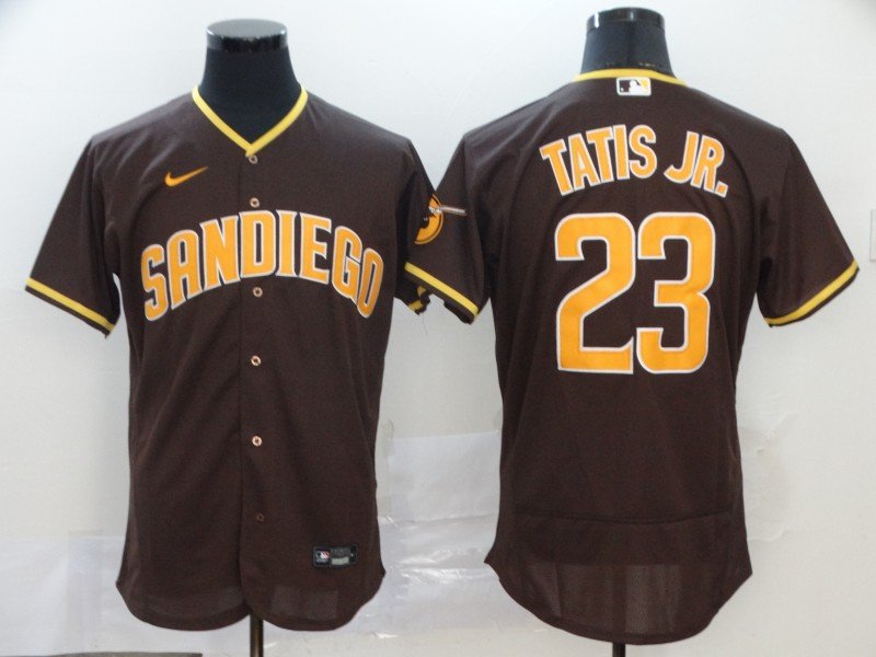 Men's San Diego Padres #23 Fernando Tatis Jr. Coffee Flex Base Stitched MLB Jersey