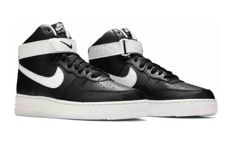 Women's Air Force 1 High Black White Shoes 0232