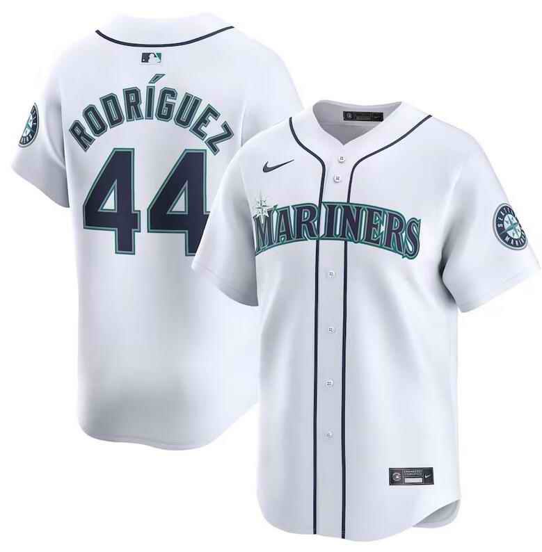 Men's Seattle Mariners #44 Julio Rodr'guez White 2024 Home Limited Stitched jersey