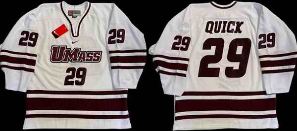 Men's Los Angeles Kings Custom White UMASS Stitched Jersey