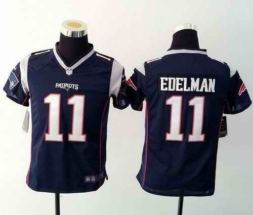 Nike Patriots #11 Julian Edelman Navy Blue Team Color Youth Stitched NFL New Elite Jersey