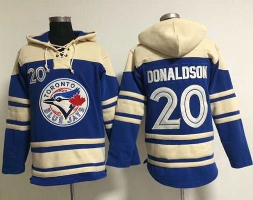 Blue Jays #20 Josh Donaldson Blue Sawyer Hooded Sweatshirt MLB Hoodie