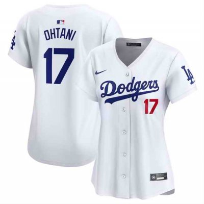 Women's Los Angeles Dodgers #17 Shohei Ohtani White Stitched Jersey(Run Small)