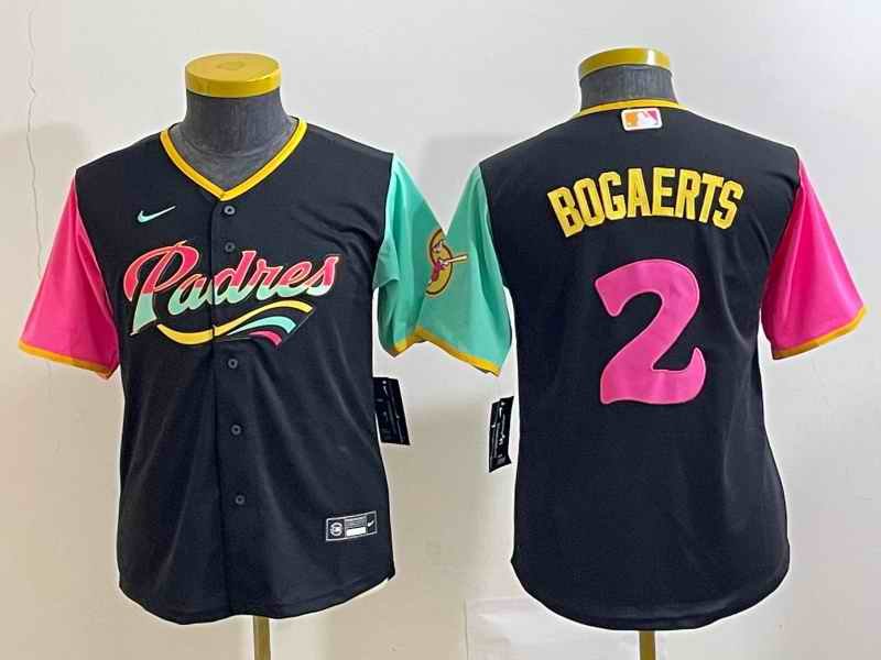 Youth San Diego Padres #2 Xander Bogaerts 2022 Black City Connect Stitched Baseball Jersey