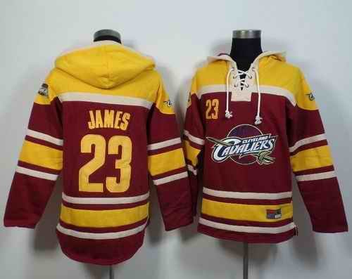 Cavaliers #23 LeBron James Red Sawyer Hooded Sweatshirt NBA Hoodie