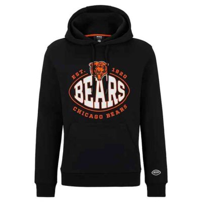 Men's Chicago Bears Black BOSS X Touchback Pullover Hoodie